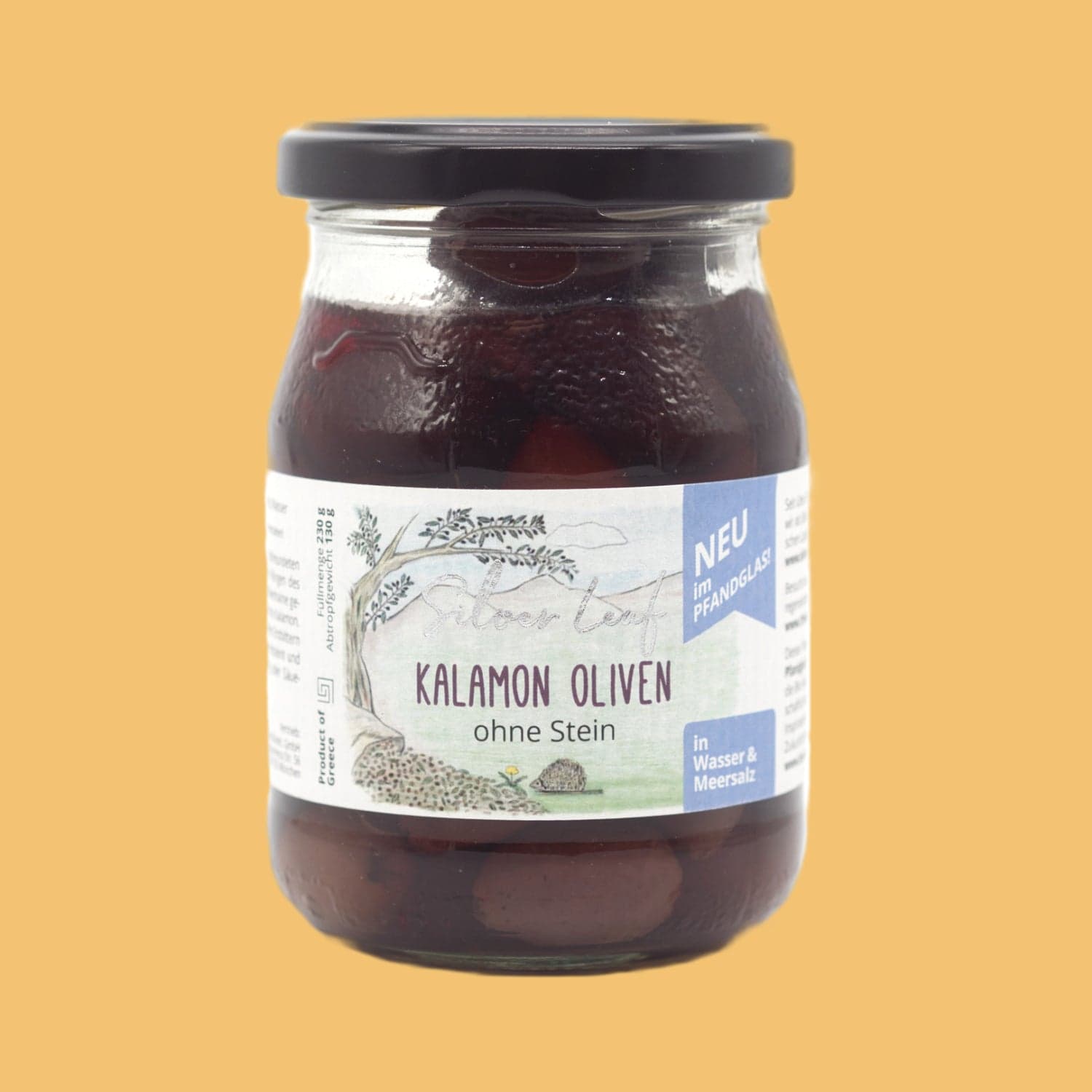 Griechische Bio Kalamon Oliven in Salzlake