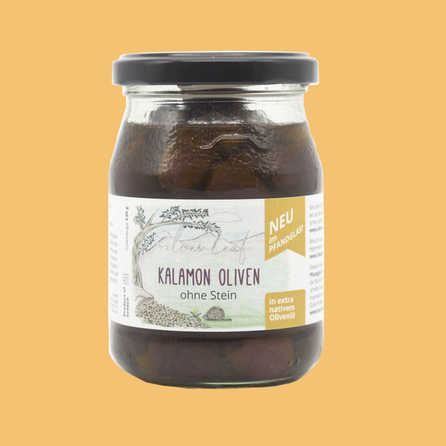 Griechische Bio Kalamon Oliven in Öl