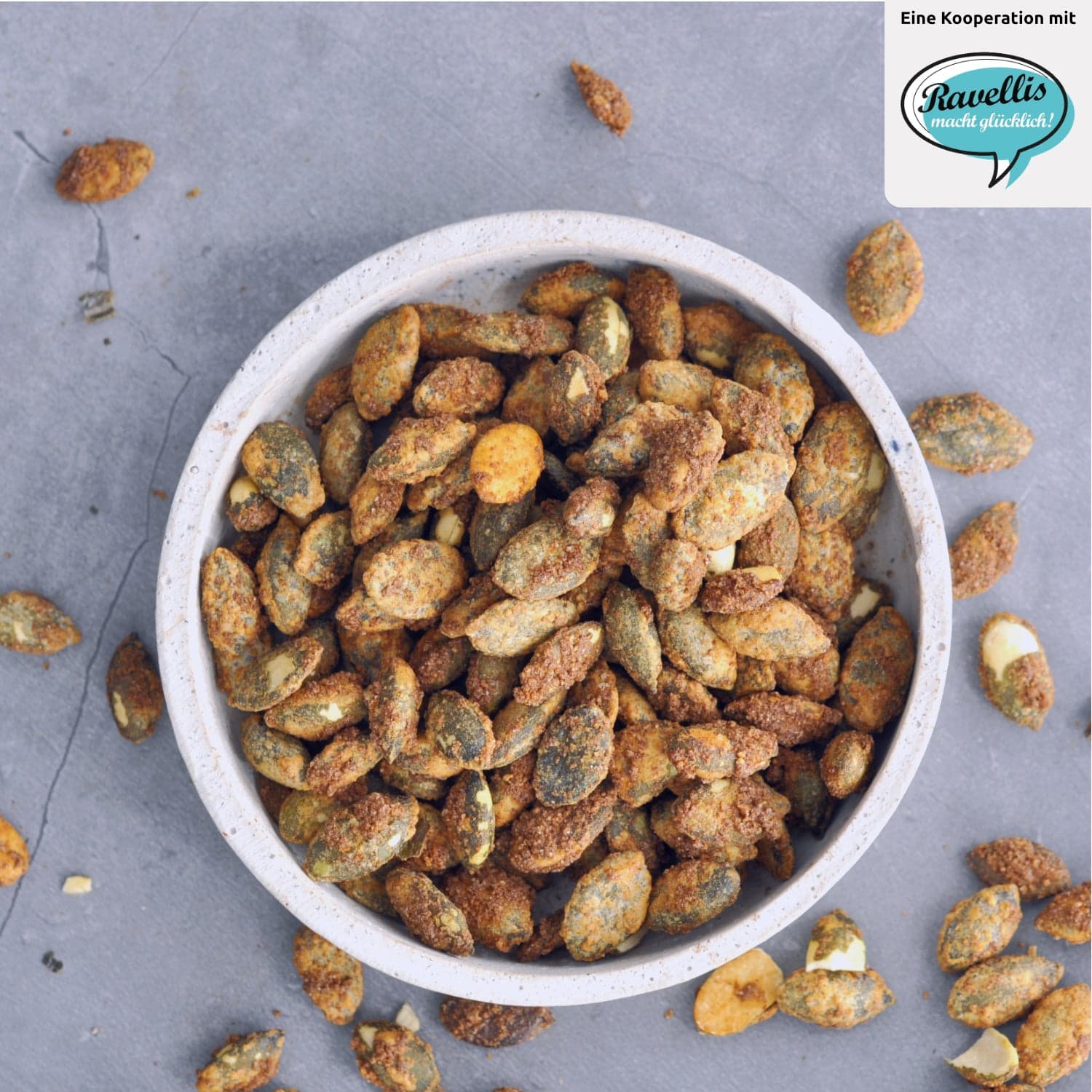 Ravellis Bio-Kürbiskerne Kaffee & Kardamom im Kupferkessel gebrannt - vegan - Großpackung -TARABAO