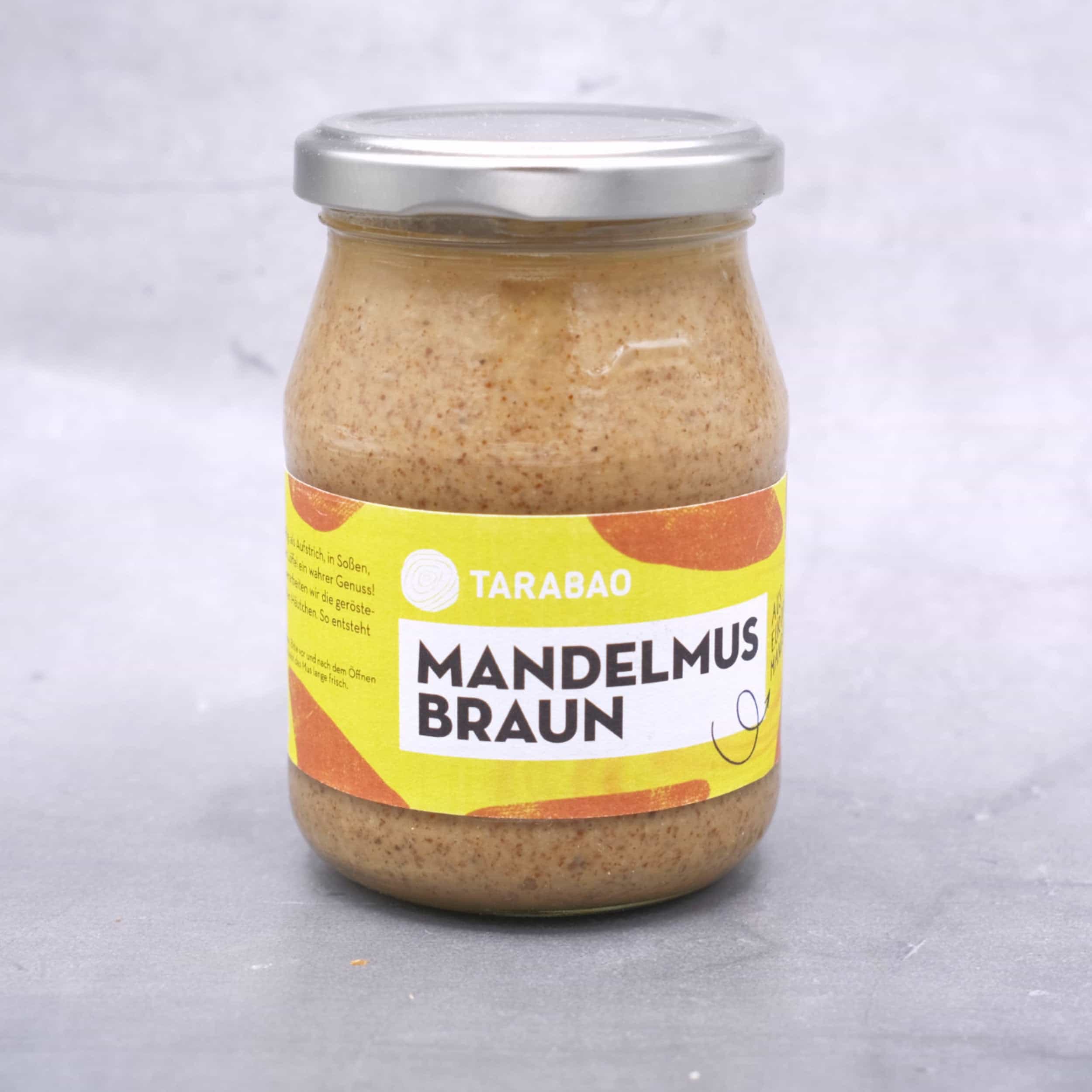 Bio Mandelmus braun - TARABAO- vegan - im Pfandglas